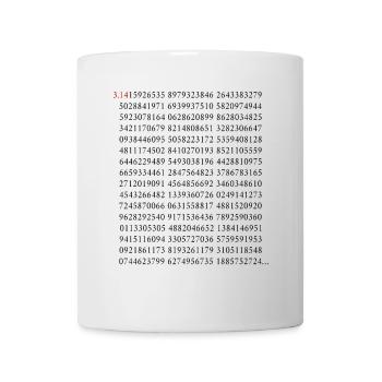 Die Ersten 500 Ziffern Der Kreiszahl Pi 3.14 Mathe - Tasse - Weiß - Vorne