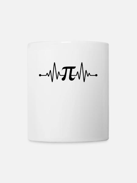 Pi Herzschlag PI 3.14 Mathe Mathematik Geschenk - Tasse - Weiß