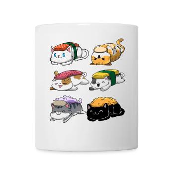 Sushi Katze Anime - Tasse - Weiß - Vorne