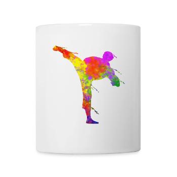 Tae Kwon Do Karate Bunte Silhouette für Mädchen - Tasse - Weiß - Vorne