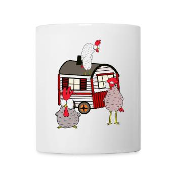 Bauwagen Hühnerstall Federvieh Geflügel Bauernhof - Tasse - Weiß - Vorne