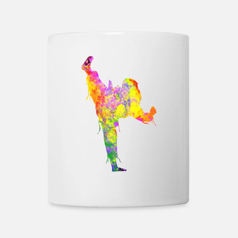 Tae Kwon Do Karate Bunte Silhouette für Mädchen - Tasse - Weiß