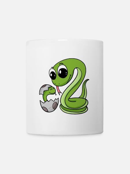 Schlange mit Baby Schlange - Tasse - Weiß