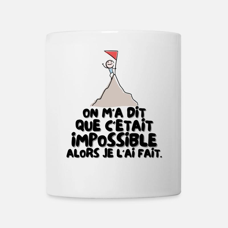 C'était Impossible Alors je l'ai Fait - Mug blanc - blanc