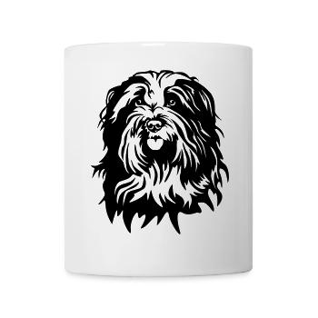Tête de Schapendoe - Mug blanc - blanc - Devant