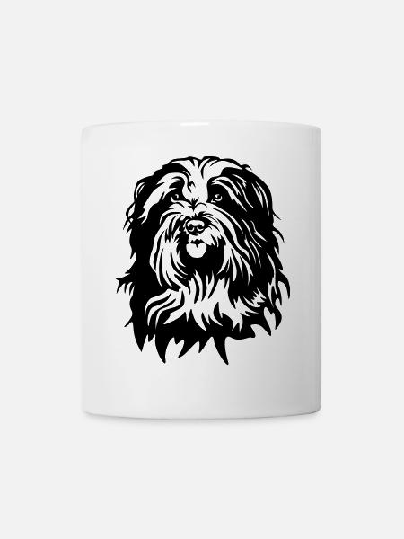 Schapendoes Kopf - Tasse - Weiß