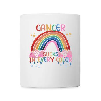 Cancer Sucks In Every Color Multicolored Rainbow - Mug - white - Front