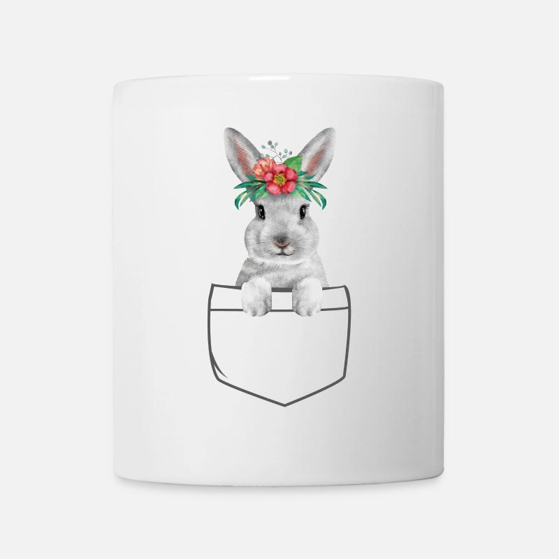 Lapin Lapin Lapin Pâques Lapin Fleurs Lapin Mama - Mug blanc - blanc