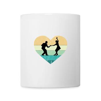 J’adore Rock’n Roll Dance Couple Retro Heart - Mug blanc - blanc - Devant
