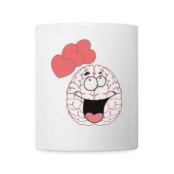 Hirn Gehirn Gefühle Liebe Partnerschaft Valentin - Tasse - Weiß - Vorne