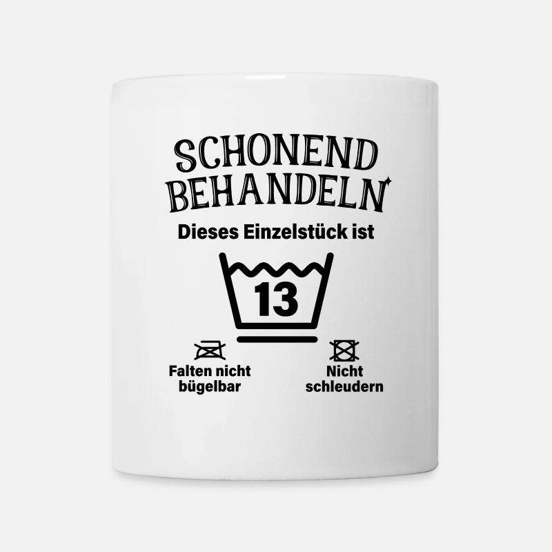 Schonend Behandeln 13. Geburtstag Einzelstück 13 - Tasse - Weiß
