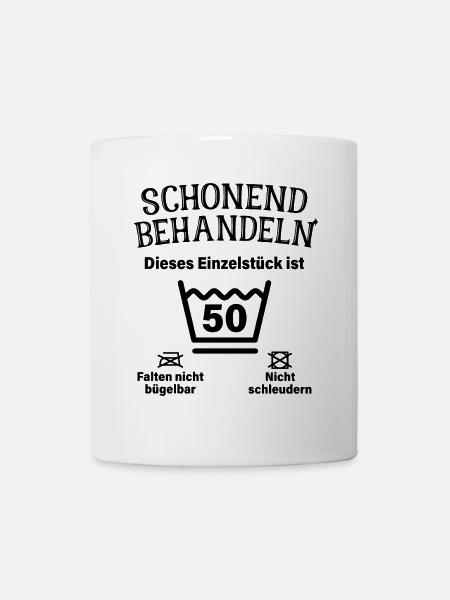 Schonend Behandeln 50. Geburtstag Einzelstück 50 - Tasse - Weiß