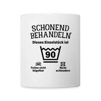 Schonend Behandeln 90. Geburtstag Einzelstück 90 - Tasse - Weiß - Vorne