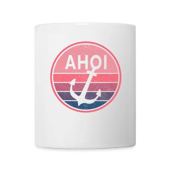 Ahoi Anker Plattdeutsch Ostfriesland Küste Nordsee - Tasse - Weiß - Vorne