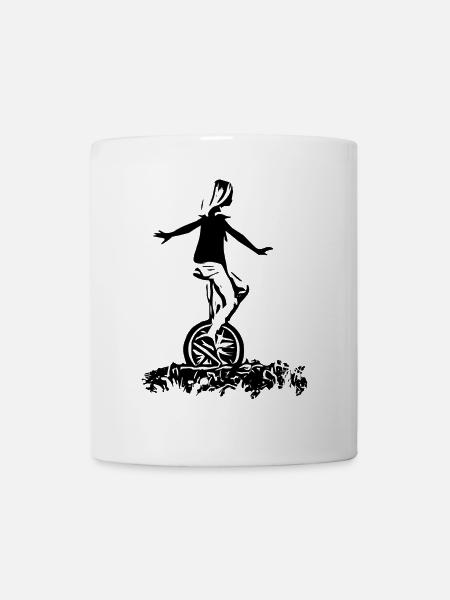 Einrad Mädchen - Tasse - Weiß
