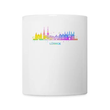 Lübeck Skyline Bunt Lübeck Allemagne du Nord - Mug blanc - blanc - Devant