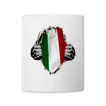 Italie - Drapeau italien sous le maillot - Mug blanc - blanc - Devant