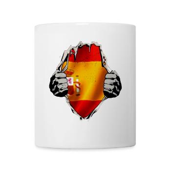 Spanien - Spanische Flagge unterm Shirt - Tasse - Weiß - Vorne