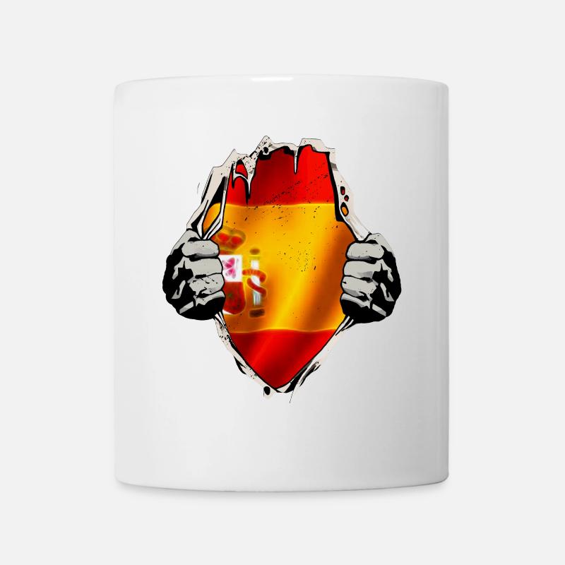 Spanien - Spanische Flagge unterm Shirt - Tasse - Weiß