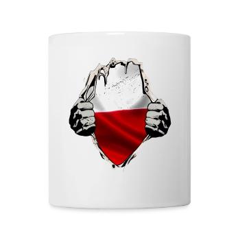 Polen - Polnische Flagge unterm Shirt - Tasse - Weiß - Vorne