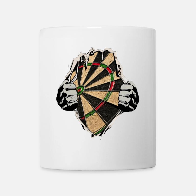 Dart - Dartscheibe unterm Shirt - Tasse - Weiß