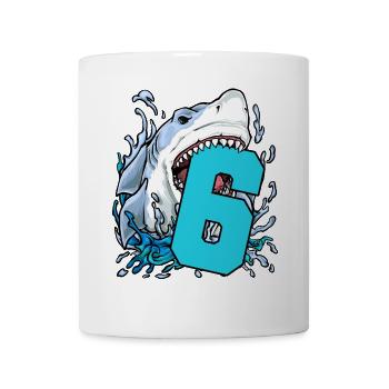 6. Geburtstag 6 Hai - Tasse - Weiß - Vorne