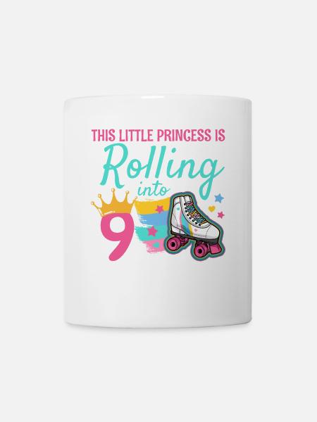 9. Geburtstag Rollschuh - Tasse - Weiß