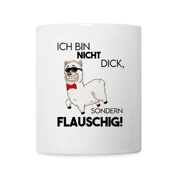 Alpaka - Ich bin nicht dick - Tasse - Weiß - Vorne
