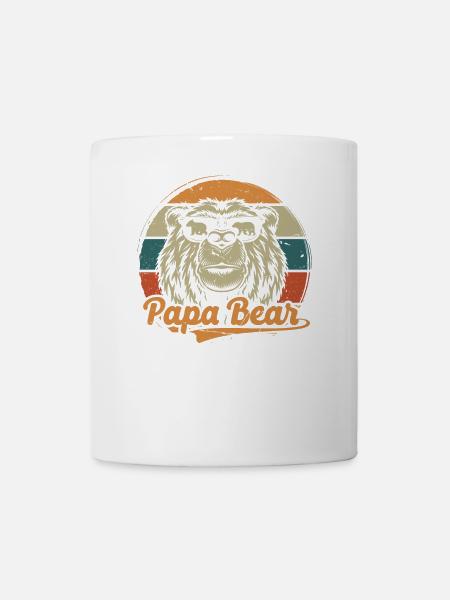 Vatertag Papabear Papa Retro Vintage Bär - Tasse - Weiß