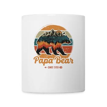Father's Day Papabear Papa Retro Vintage - Mug - white - Front