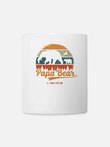 Vaderdag Papabear Papa Retro Vintage - Mok - wit