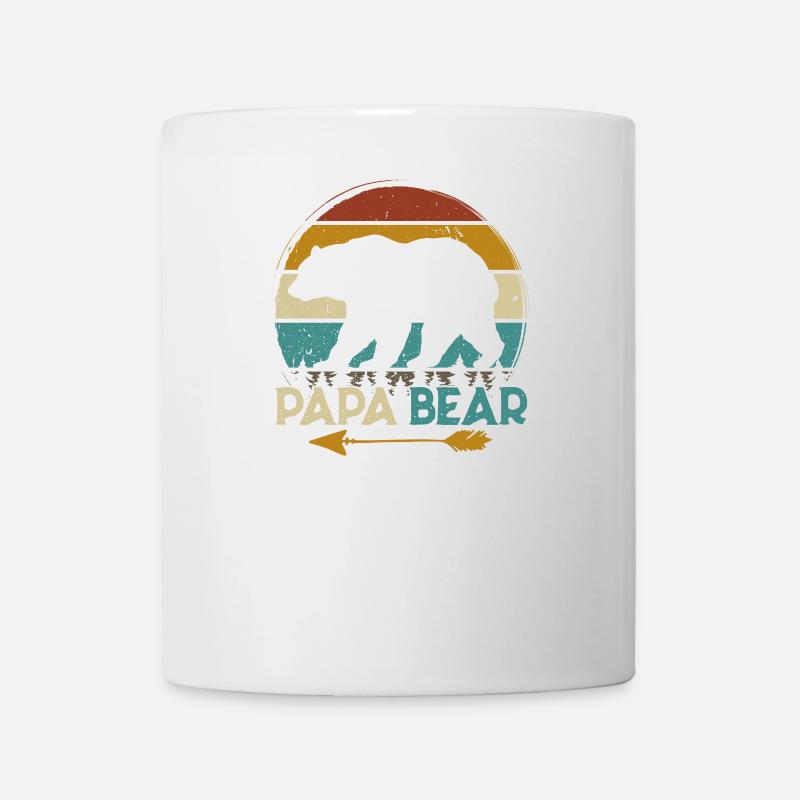 Fête des Pères Papabear Papa Retro Vintage - Mug blanc - blanc