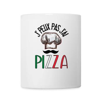 J' peux pas j'ai Pizza - Humour - Mug blanc - blanc - Devant