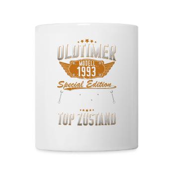 Oldtimer Baujahr 1993 Geboren Jahrgang Geburtstag - Tasse - Weiß - Vorne
