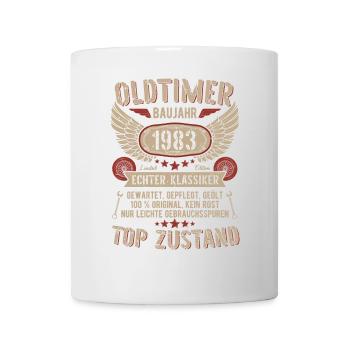 Oldtimer Baujahr 1983 Geboren Jahrgang Geburtstag - Tasse - Weiß - Vorne