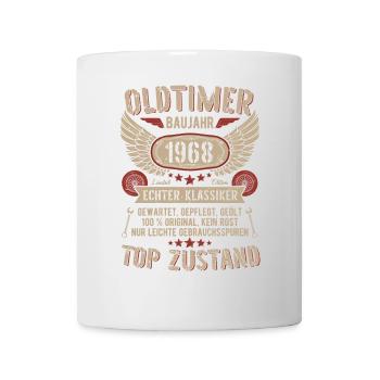 Oldtimer Baujahr 1968 Geboren Jahrgang Geburtstag - Tasse - Weiß - Vorne