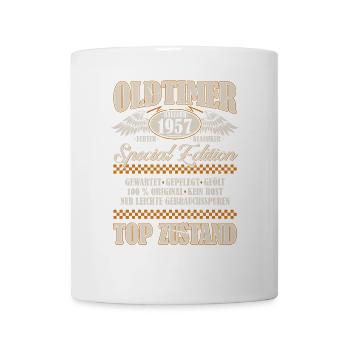 Oldtimer Baujahr 1957 Geboren Jahrgang Geburtstag - Tasse - Weiß - Vorne
