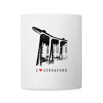 Singapore Marina Bay Vintage Asia I Love Singapore - Mug - white - Front