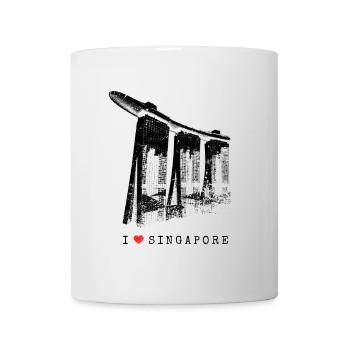 Singapore Marina Bay Vintage Asia I Love Singapore - Mug - white - Front