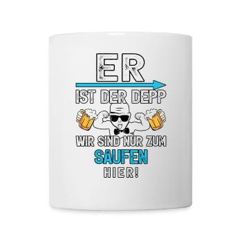 JGA Männer T-Shirt Junggesellenabschied Poltern - Tasse - Weiß - Vorne