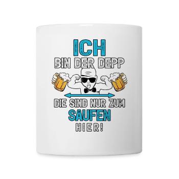 JGA T-Shirt Bräutigam Kostüm Ich heirate Saufen - Tasse - Weiß - Vorne