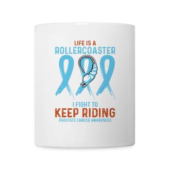 Prostate Cancer Awareness Light Blue Rollercoaster - Mug - white - Front