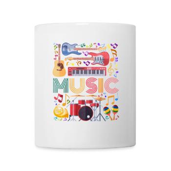 Music Instrument Collage Art - Mug - white - Front