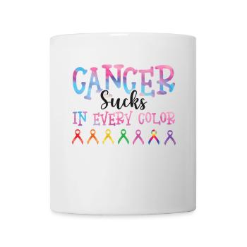 Cancer Awareness Cancer Sucks In Every Color - Mug - white - Front