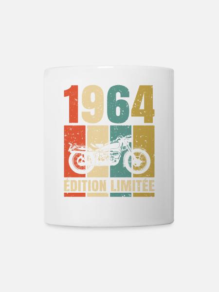 1964 Anniversaire Motard Vintage Cadeau Moto - Mug blanc - blanc