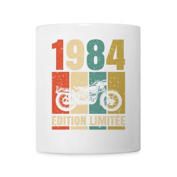 1984 Anniversaire Motard Vintage Cadeau Moto - Mug blanc - blanc - Devant