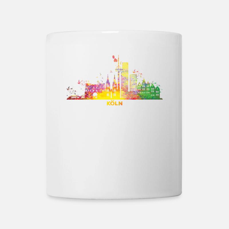 Köln Skyline Bunt Kölner Fernsehturm - Tasse - Weiß