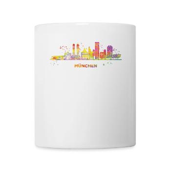 München Skyline Bunt Münchener Frauenkirche - Tasse - Weiß - Vorne
