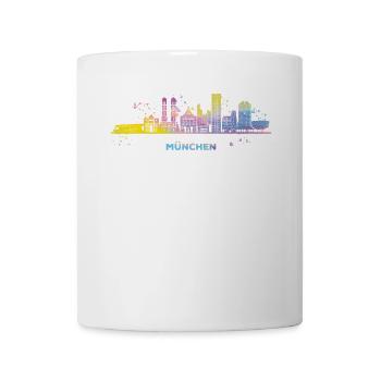 München Skyline Bunt Münchener Frauenkirche - Tasse - Weiß - Vorne