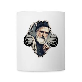 Sailor with pipe under his shirt - Mug - white - Front